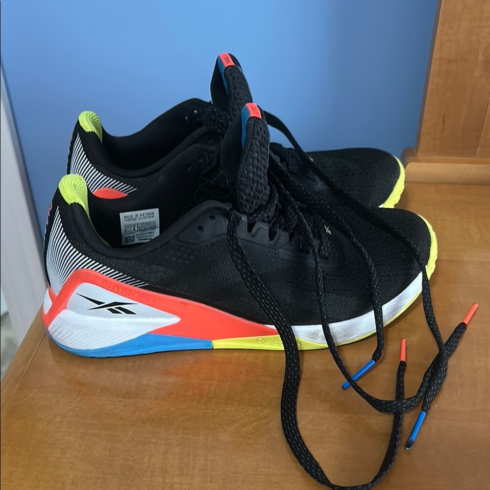 Reebok Black and Neon Multicolor Nano X1